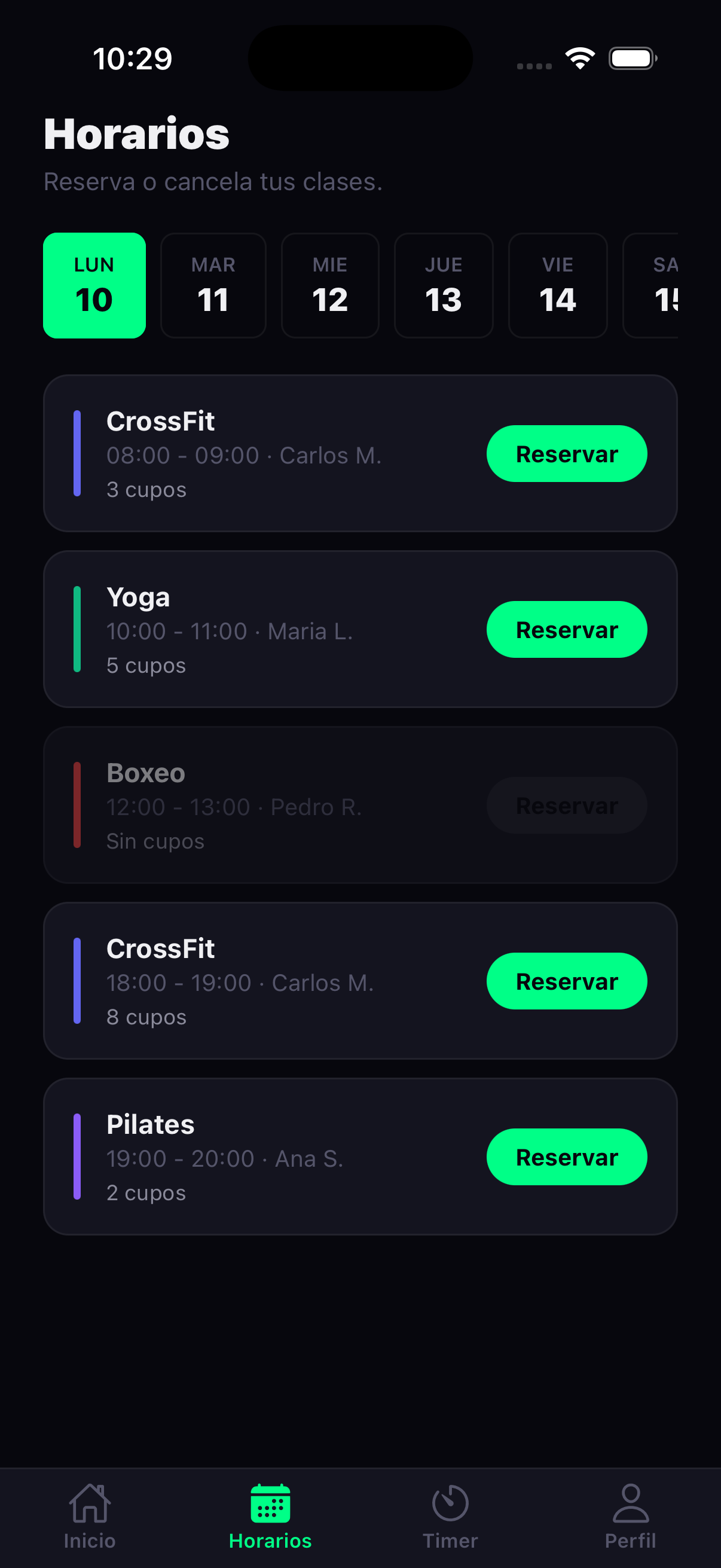 Horarios